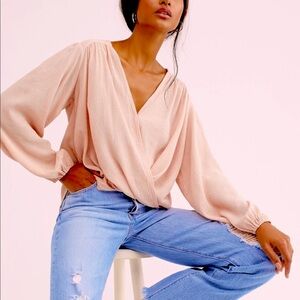 FREE PEOPLE blush pink blouse